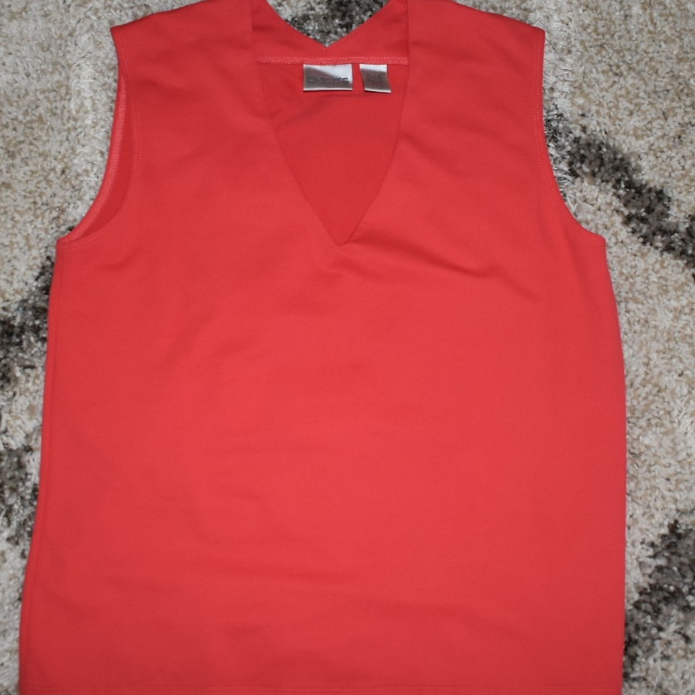 Chico's Dark Coral V-Neck Top